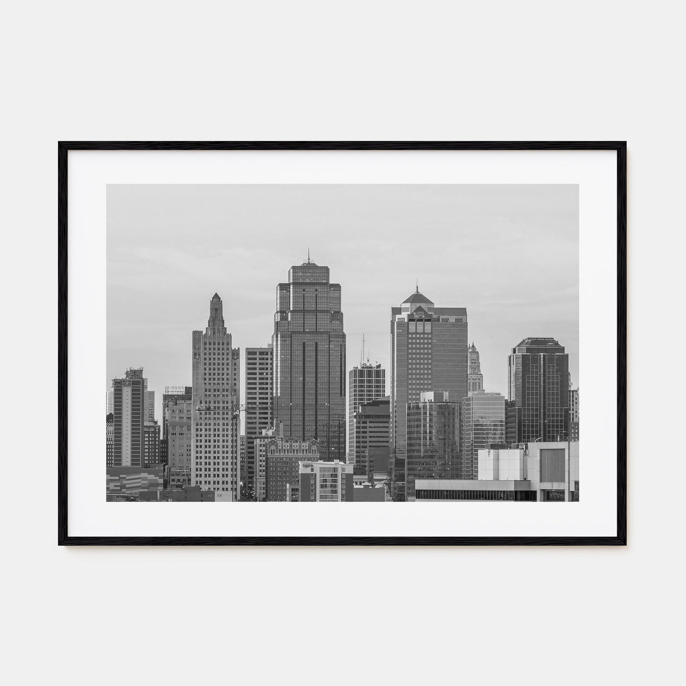 Kansas City Landscape B&W Poster