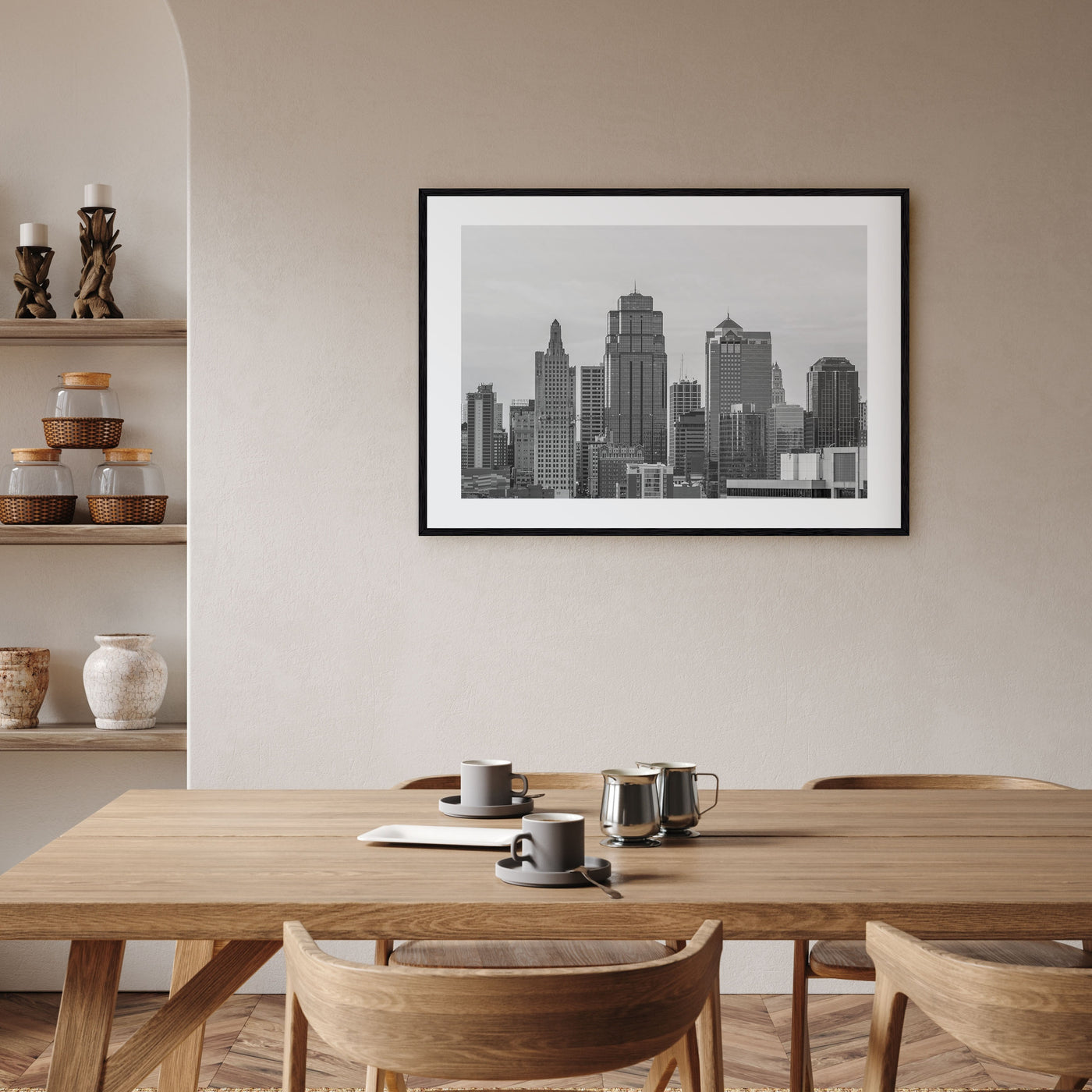 Kansas City Landscape B&W Poster