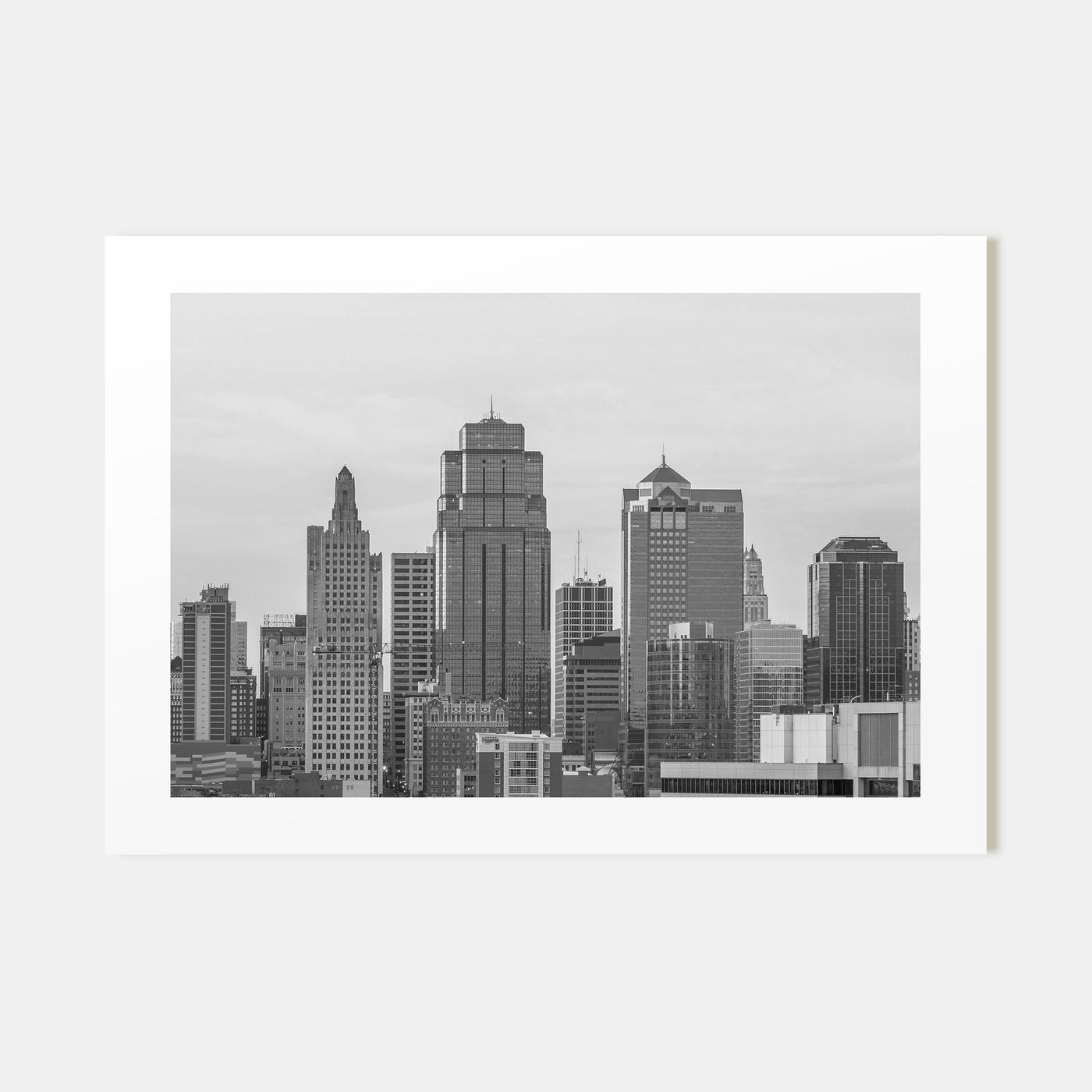 Kansas City Landscape B&W Poster