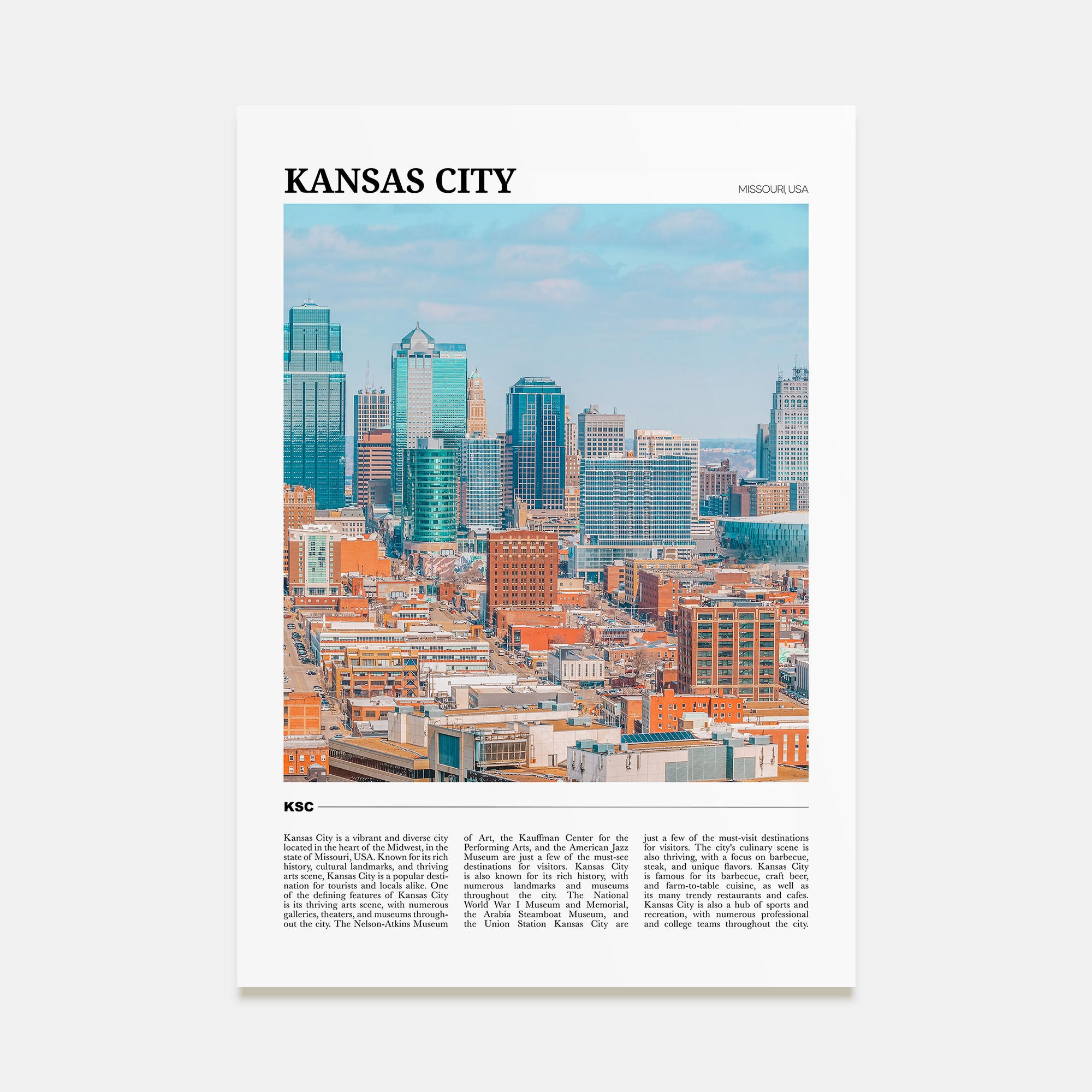 Kansas City Travel Color No 2 Poster