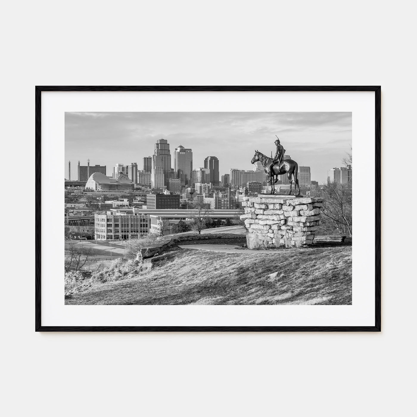 Kansas Landscape B&W Poster