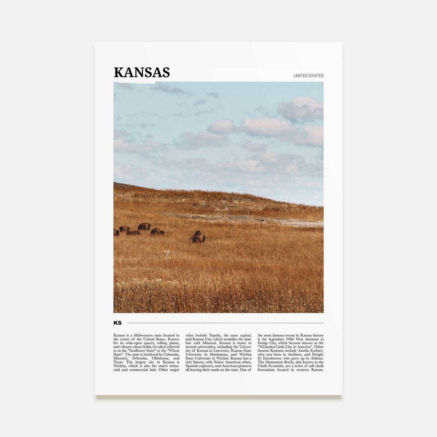 Kansas Travel Color Poster