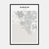 Karachi Map Portrait Poster
