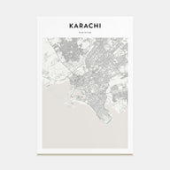 Karachi Map Portrait Poster