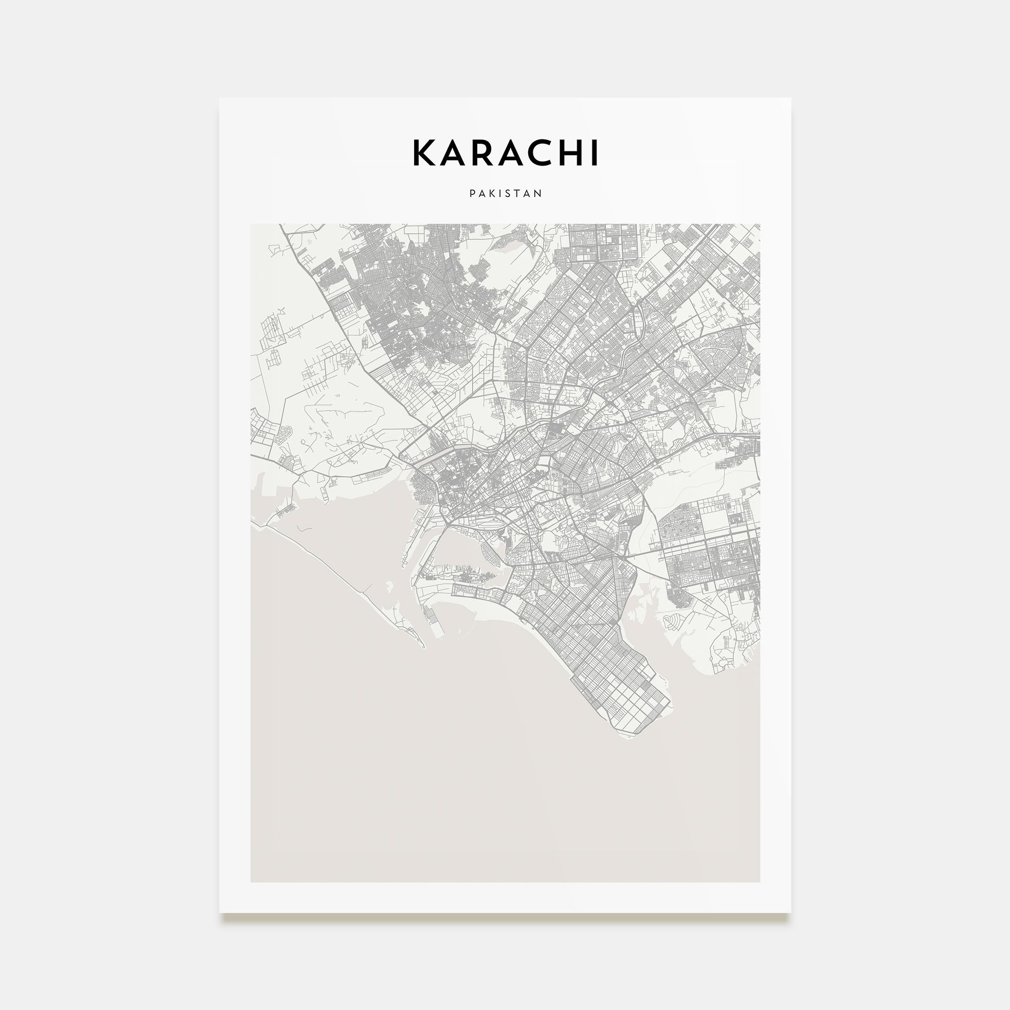 Karachi Map Portrait Poster