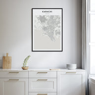 Karachi Map Portrait Poster