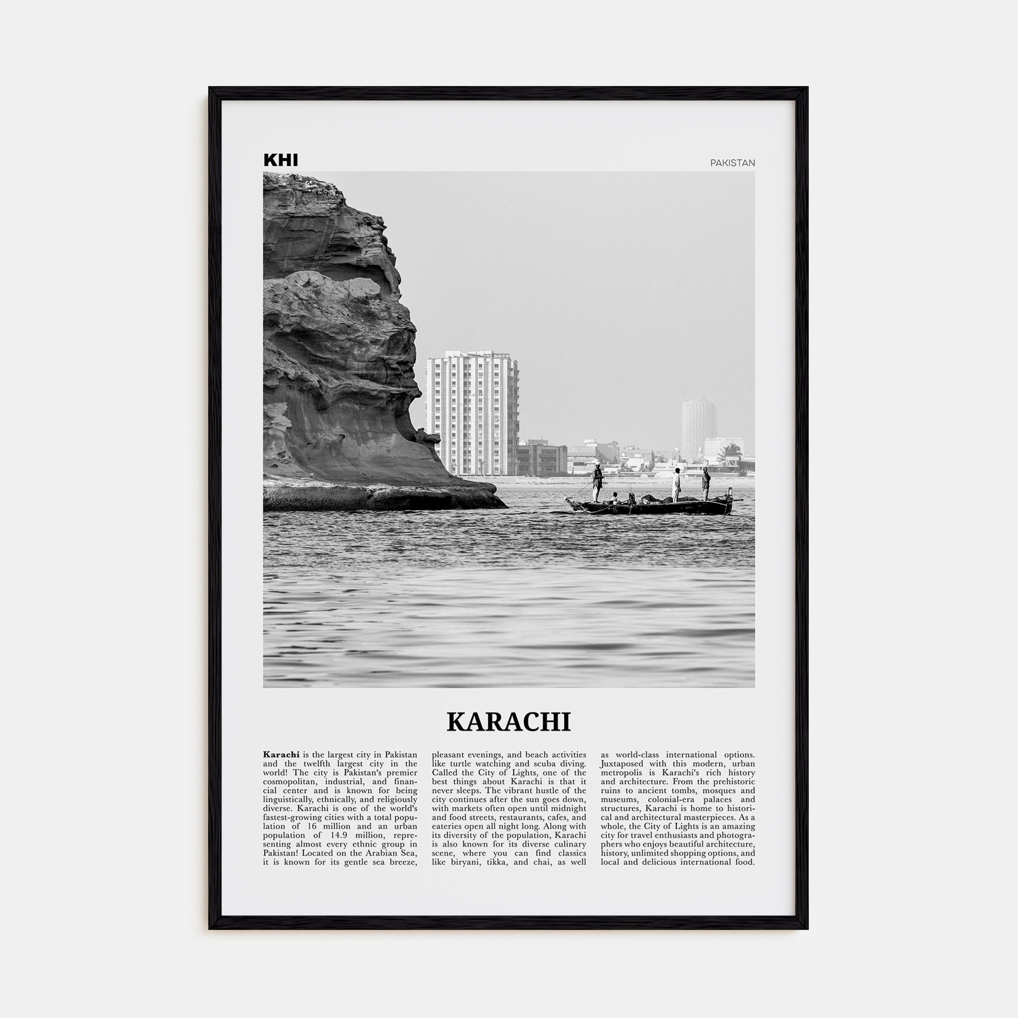Karachi Travel B&W No 1 Poster