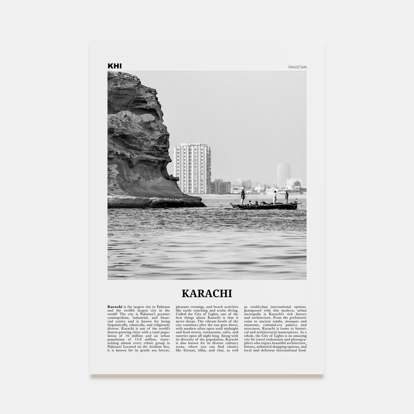 Karachi Travel B&W No 1 Poster
