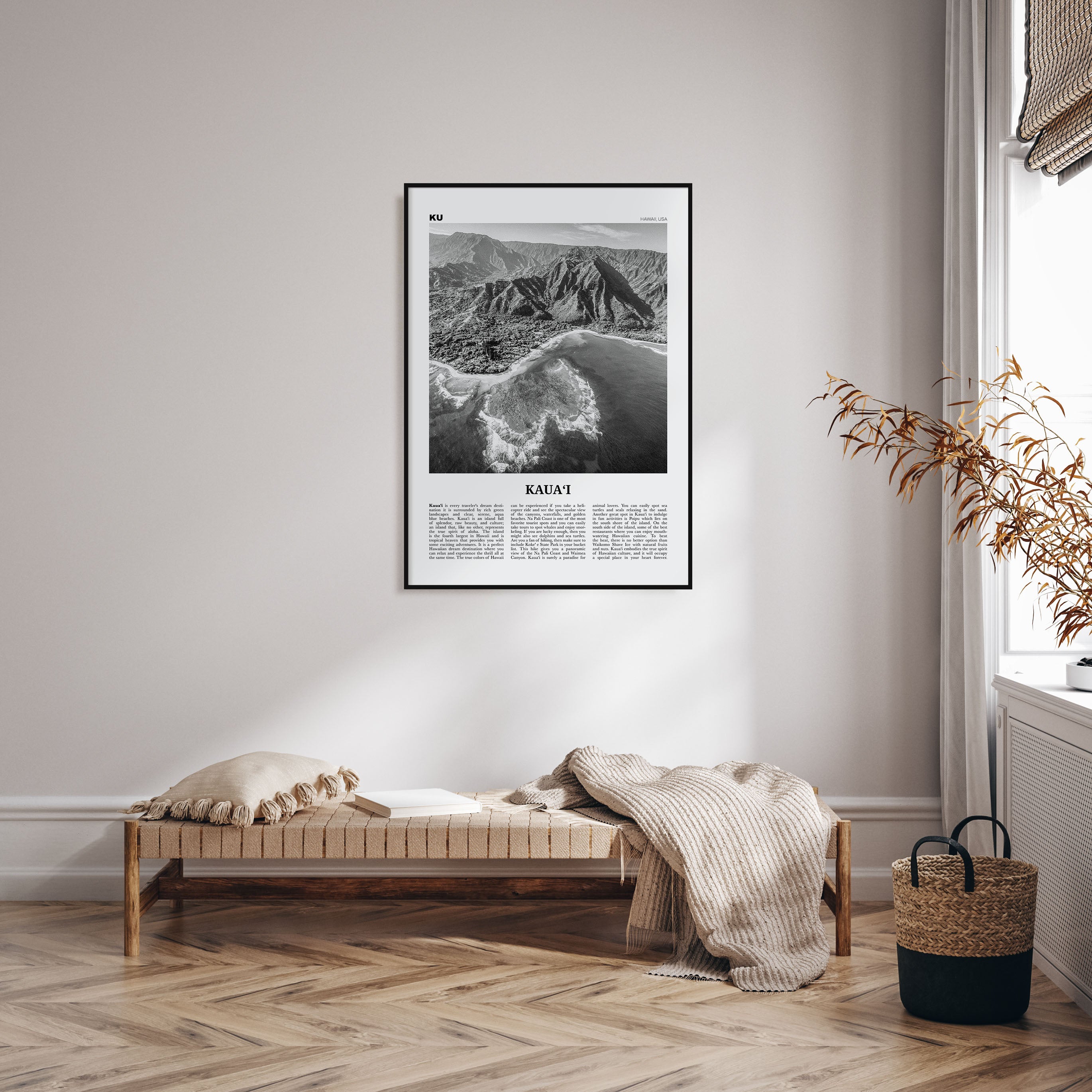 Kauai Travel B&W No 1 Poster