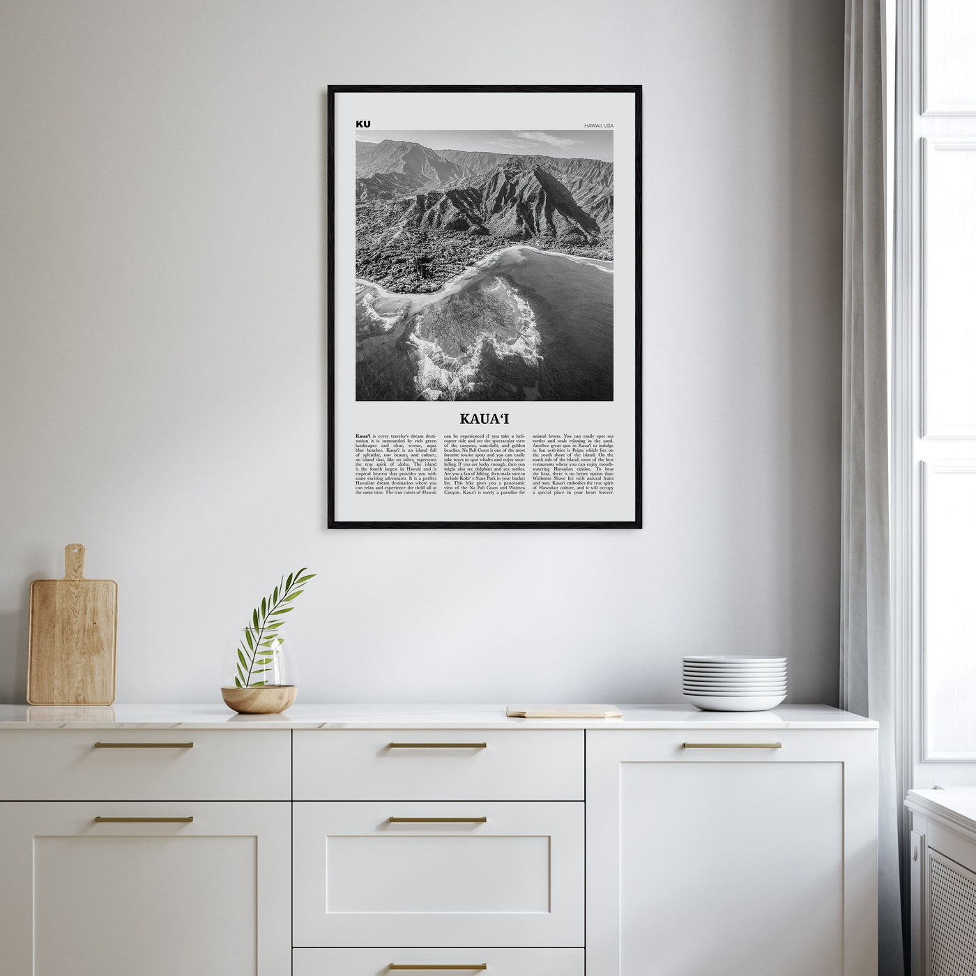 Kauai Travel B&W No 1 Poster