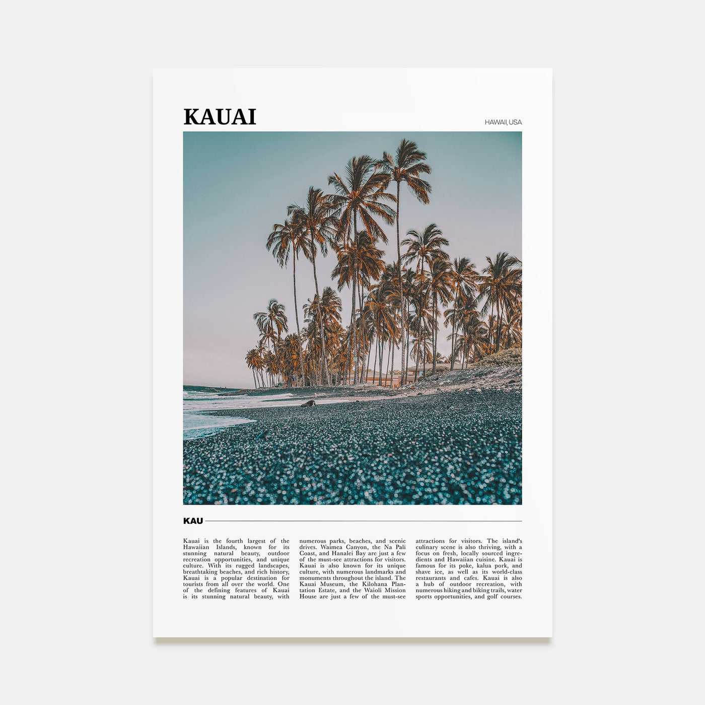 Kauai Travel Color No 1 Poster