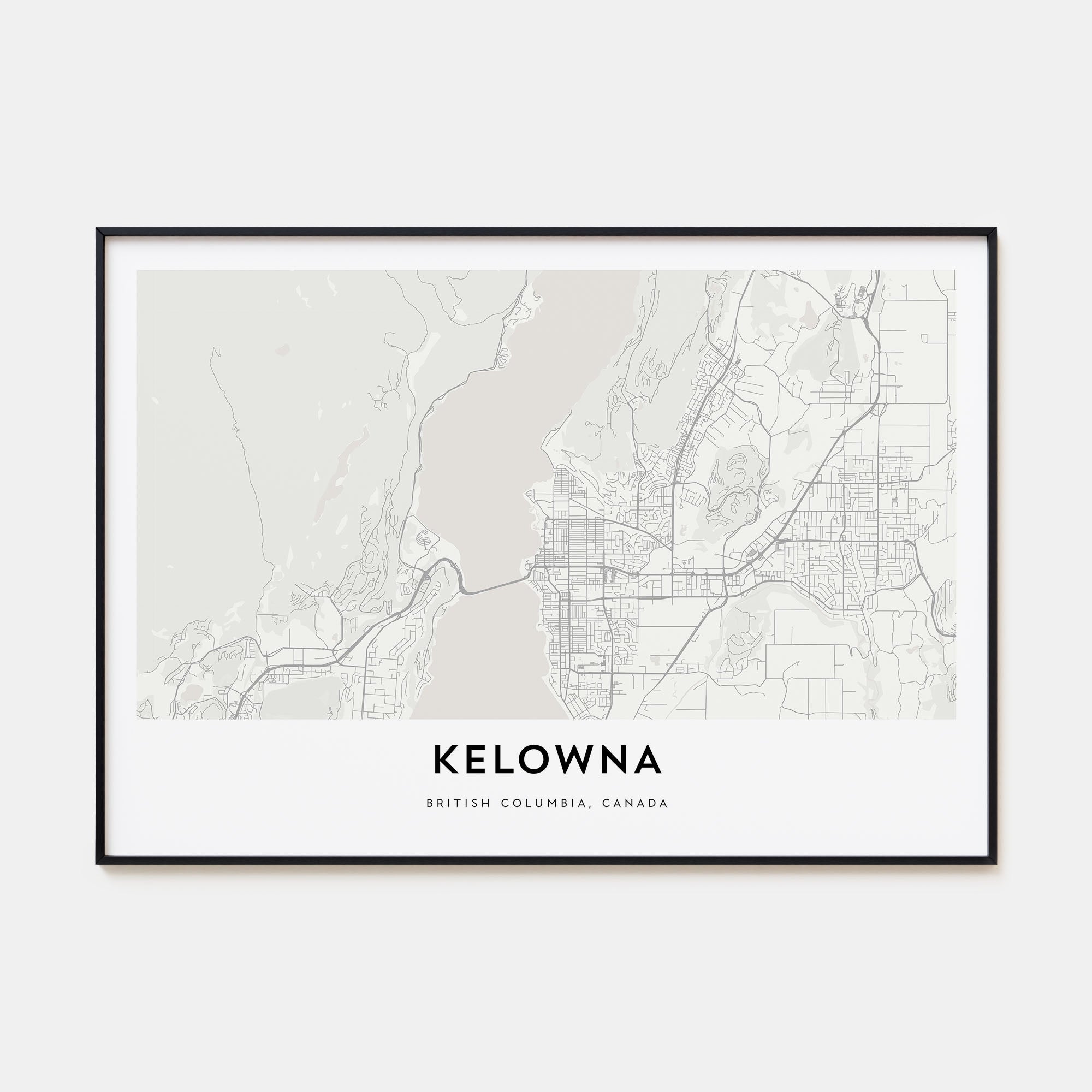 Kelowna Map Landscape Poster