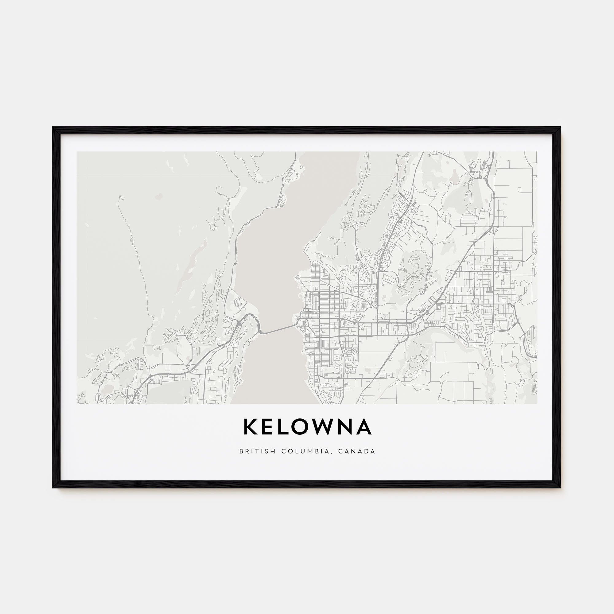Kelowna Map Landscape Poster