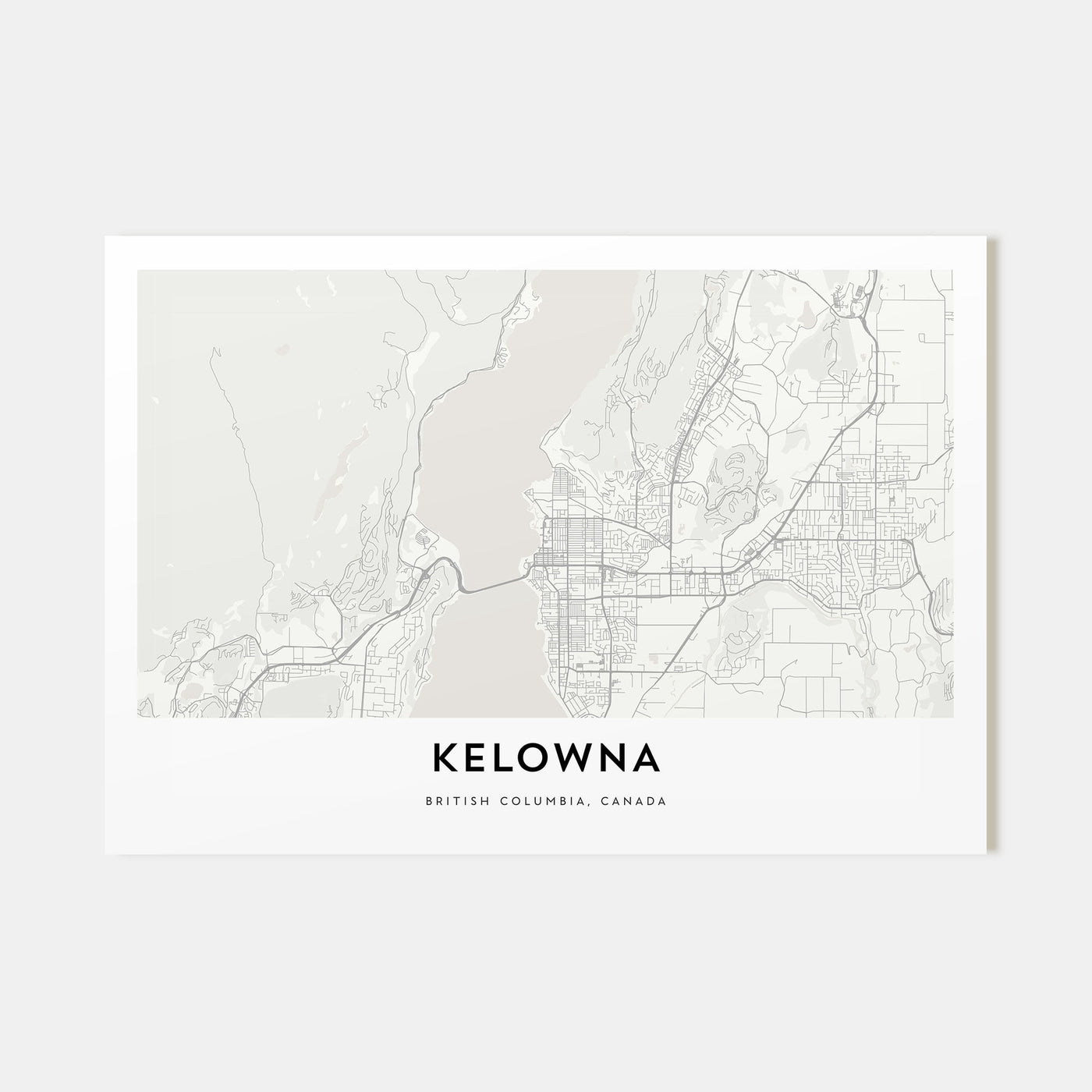 Kelowna Map Landscape Poster