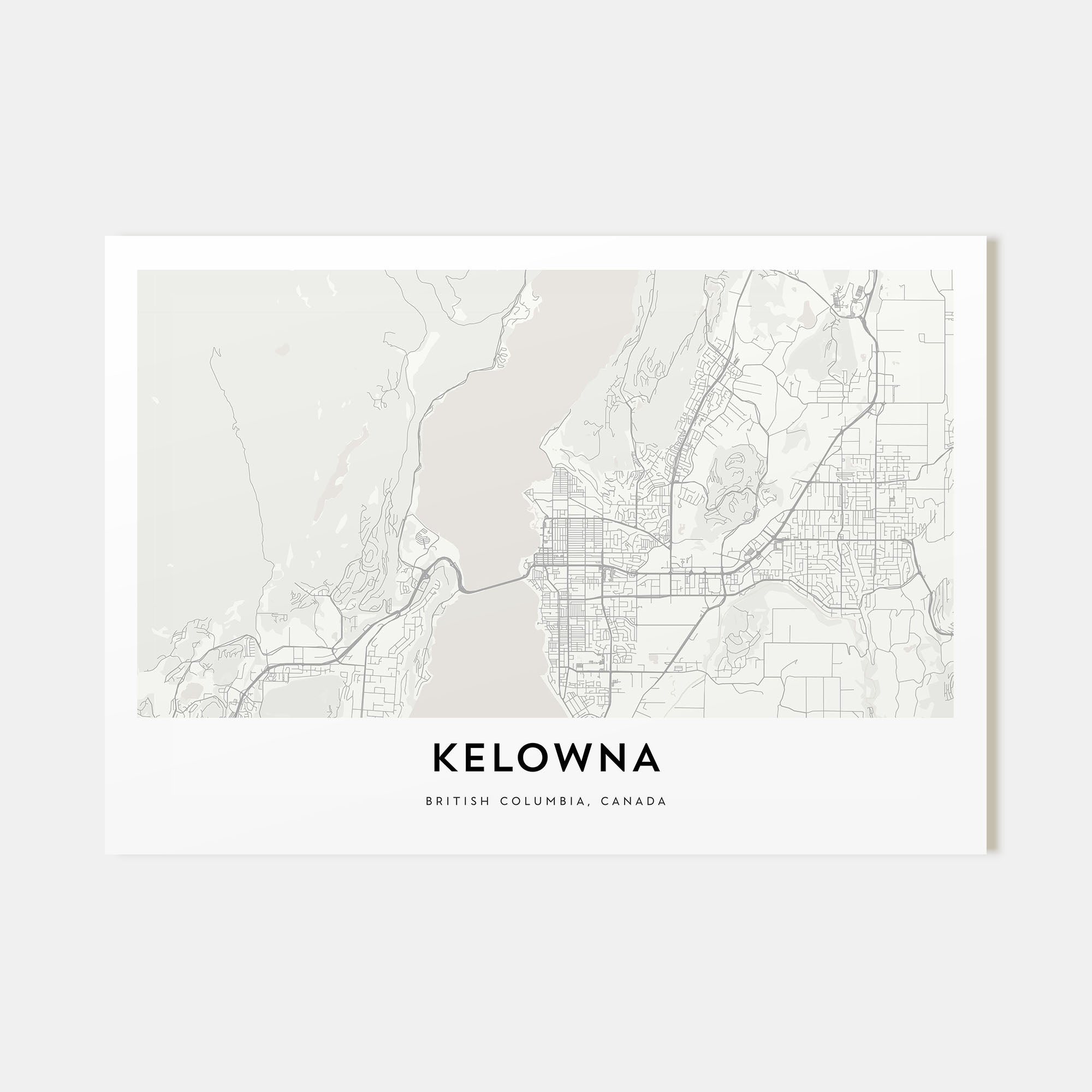 Kelowna Map Landscape Poster