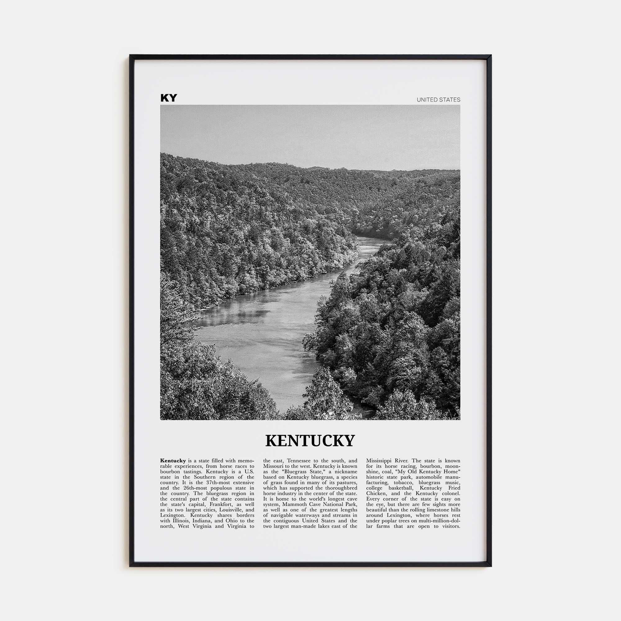 Kentucky Travel B&W No 1 Poster