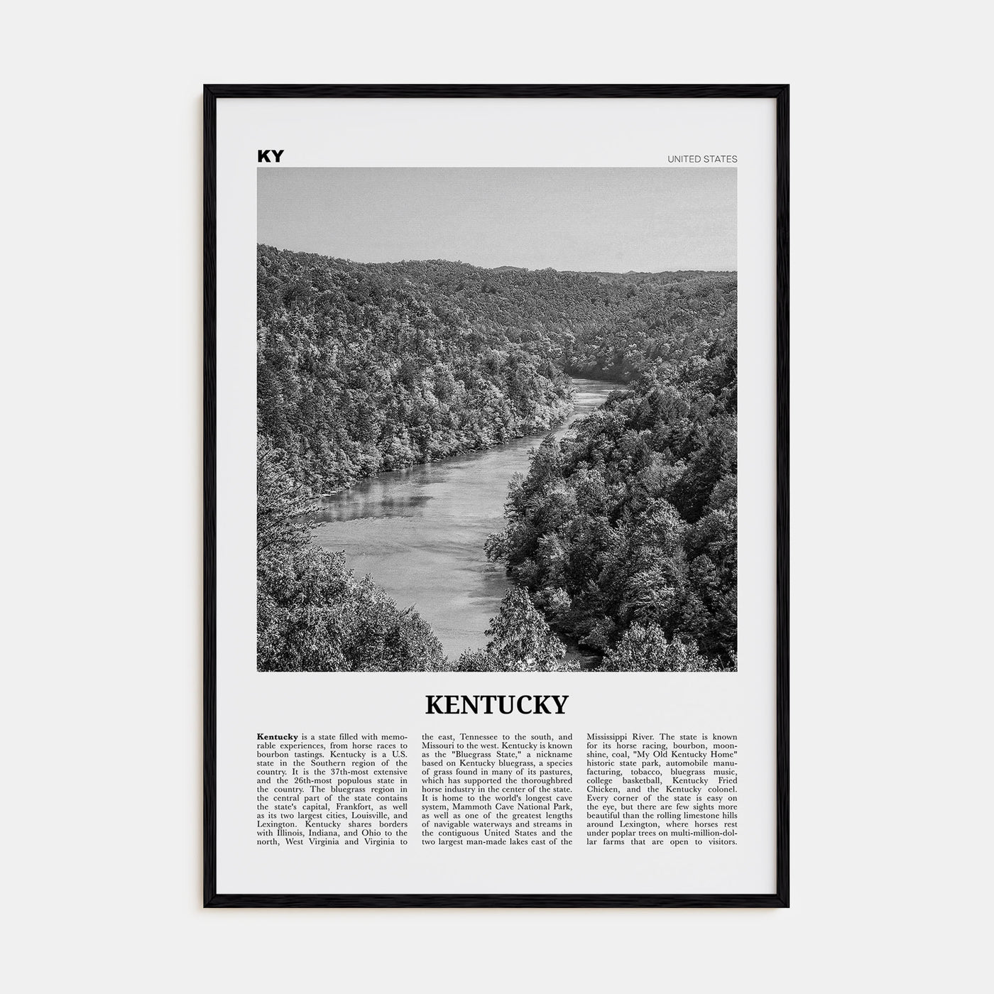 Kentucky Travel B&W No 1 Poster