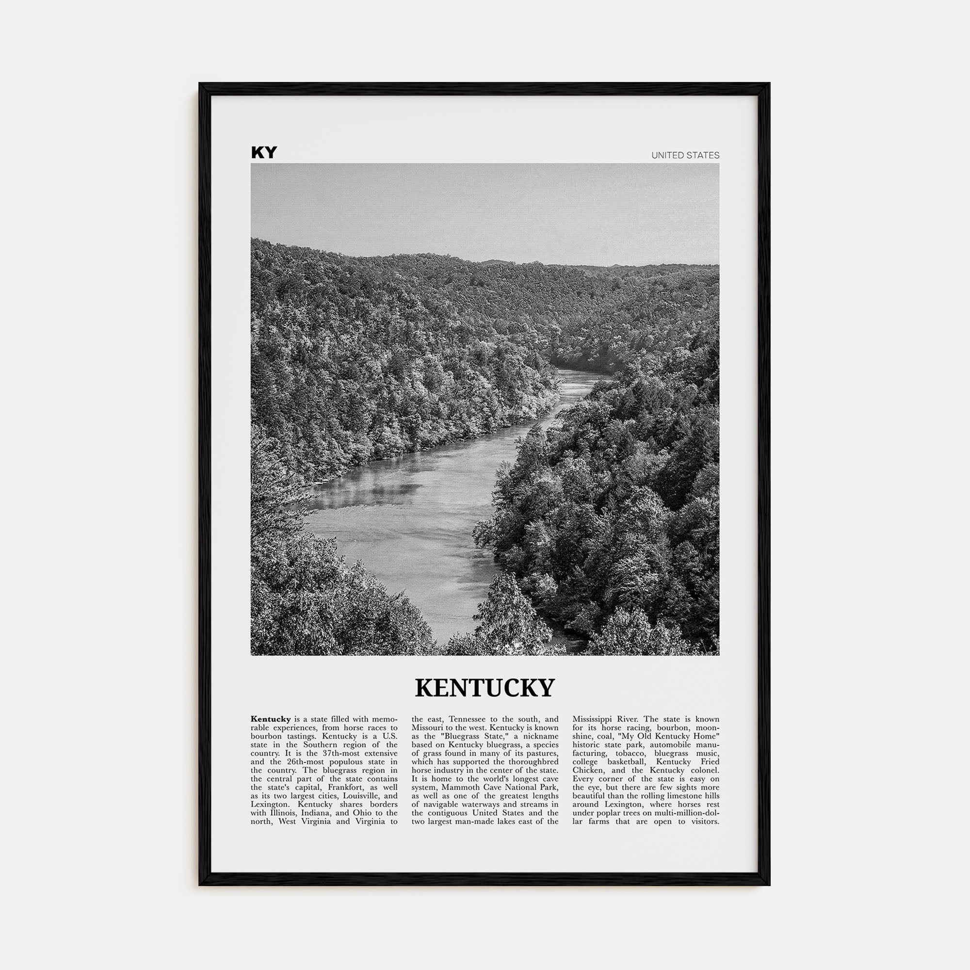 Kentucky Travel B&W No 1 Poster