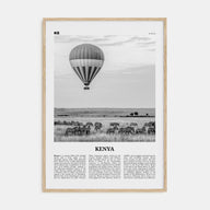Kenya Travel B&W Poster