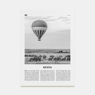 Kenya Travel B&W Poster