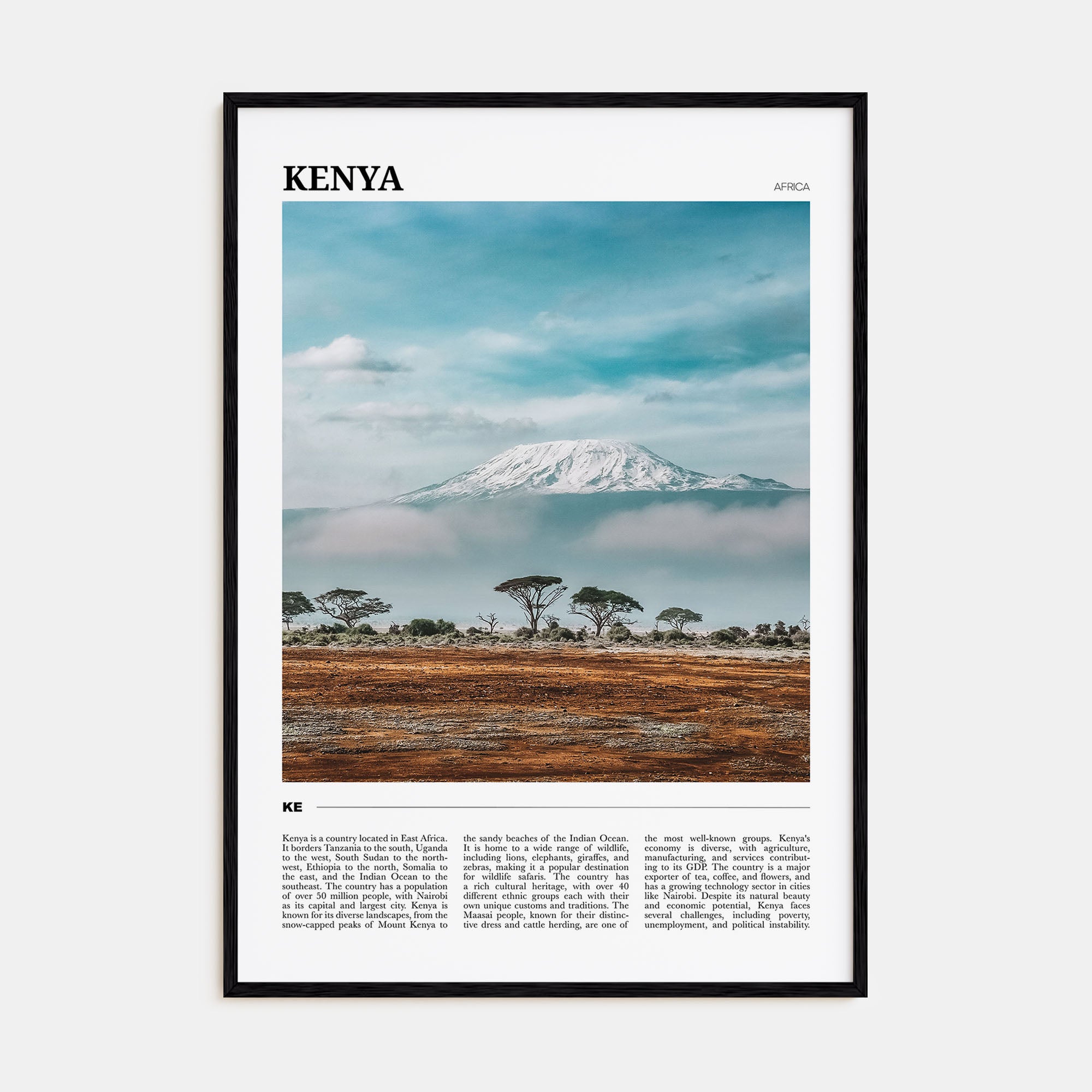 Kenya Travel Color Poster