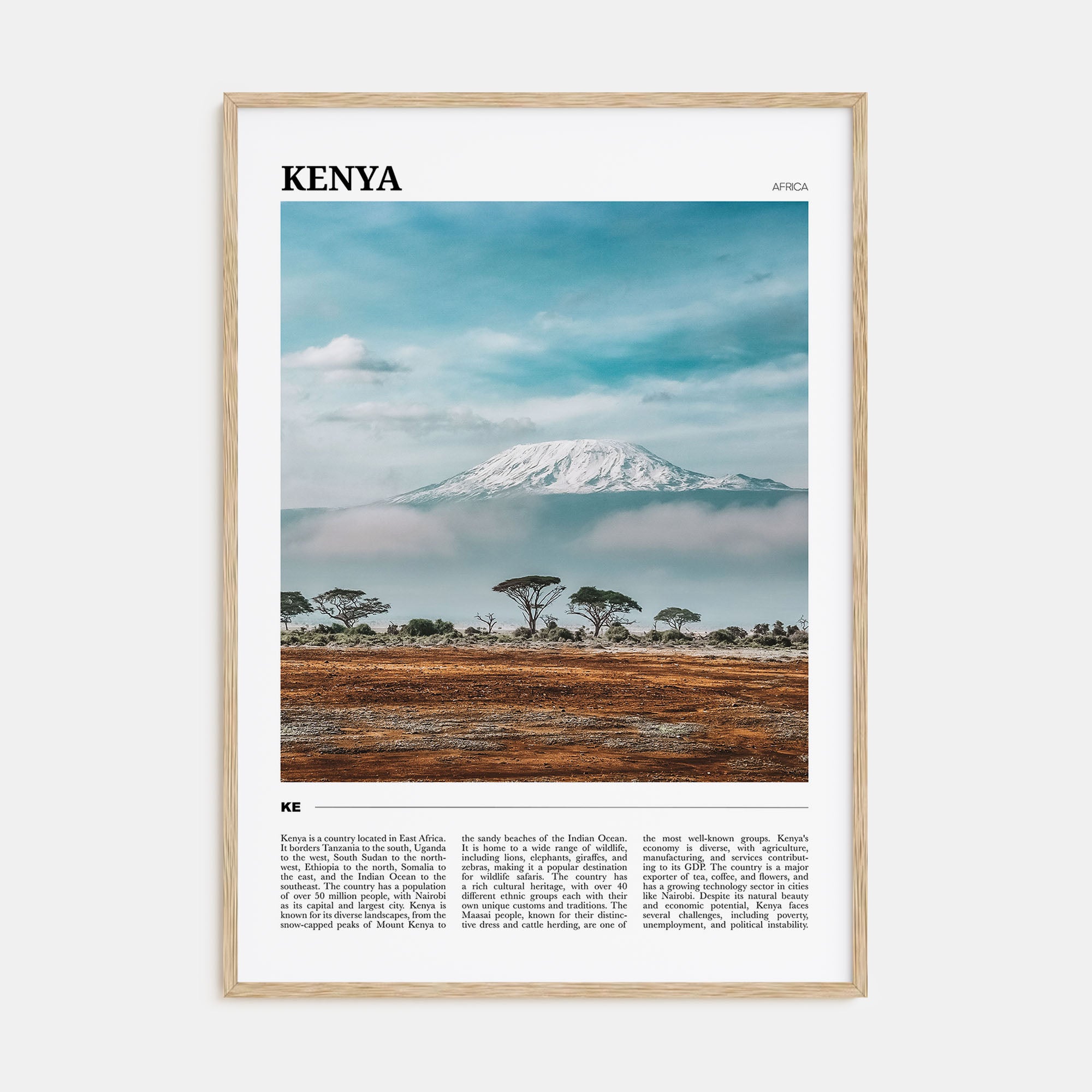 Kenya Travel Color Poster