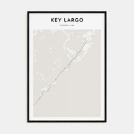 Key Largo Map Portrait Poster