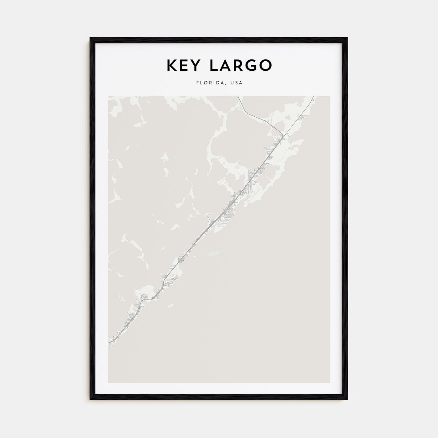 Key Largo Map Portrait Poster