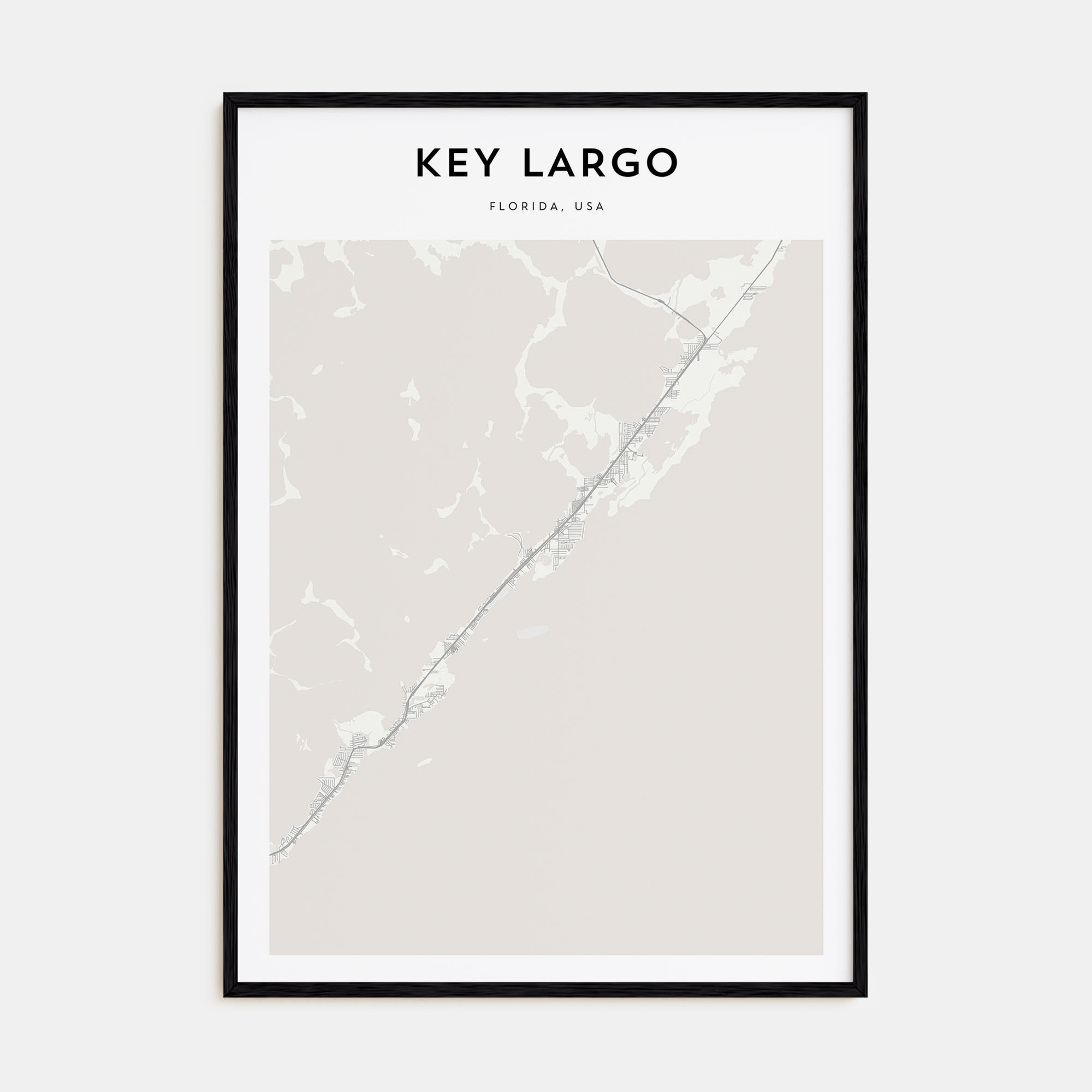 Key Largo Map Portrait Poster