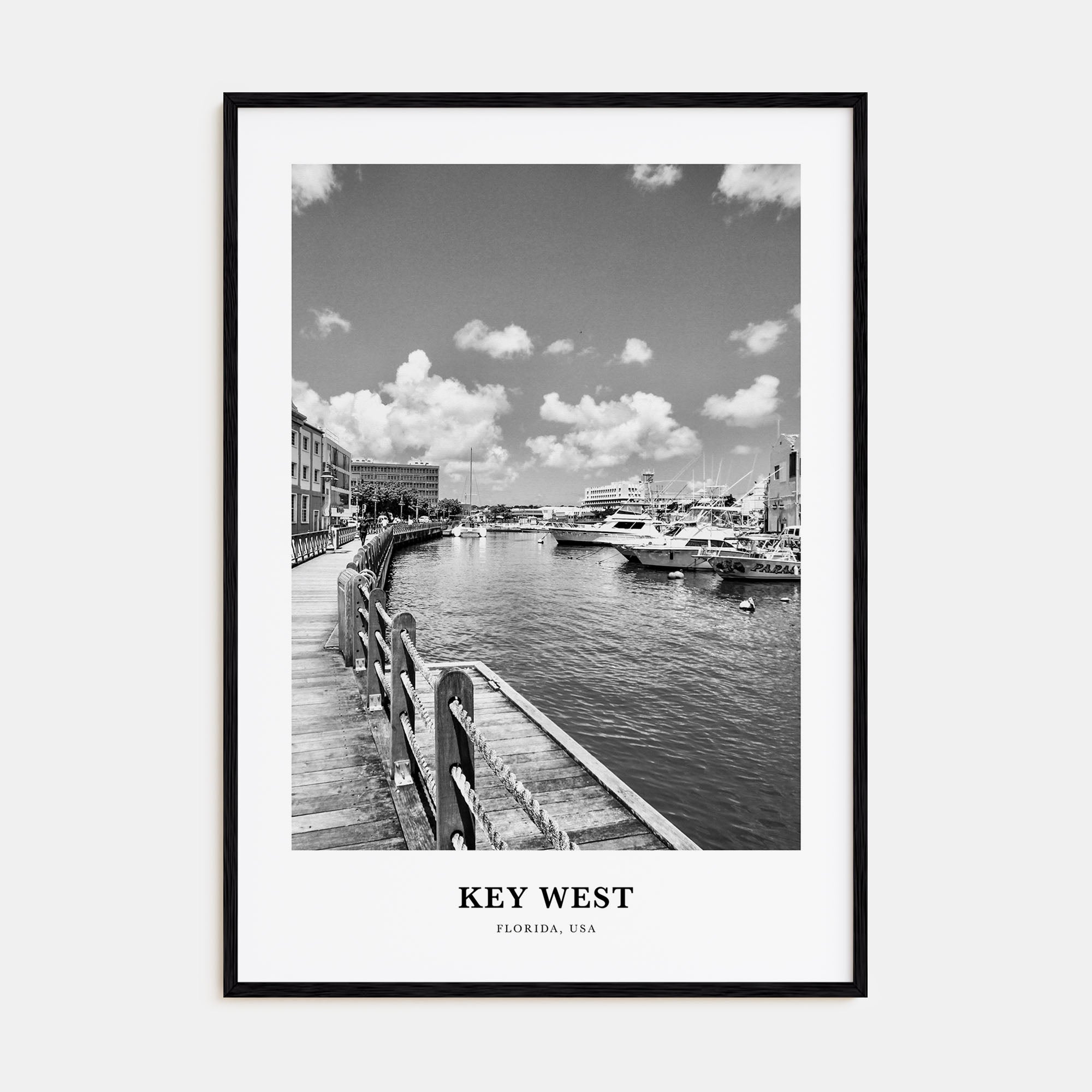 Key West Portrait B&W No 2 Poster