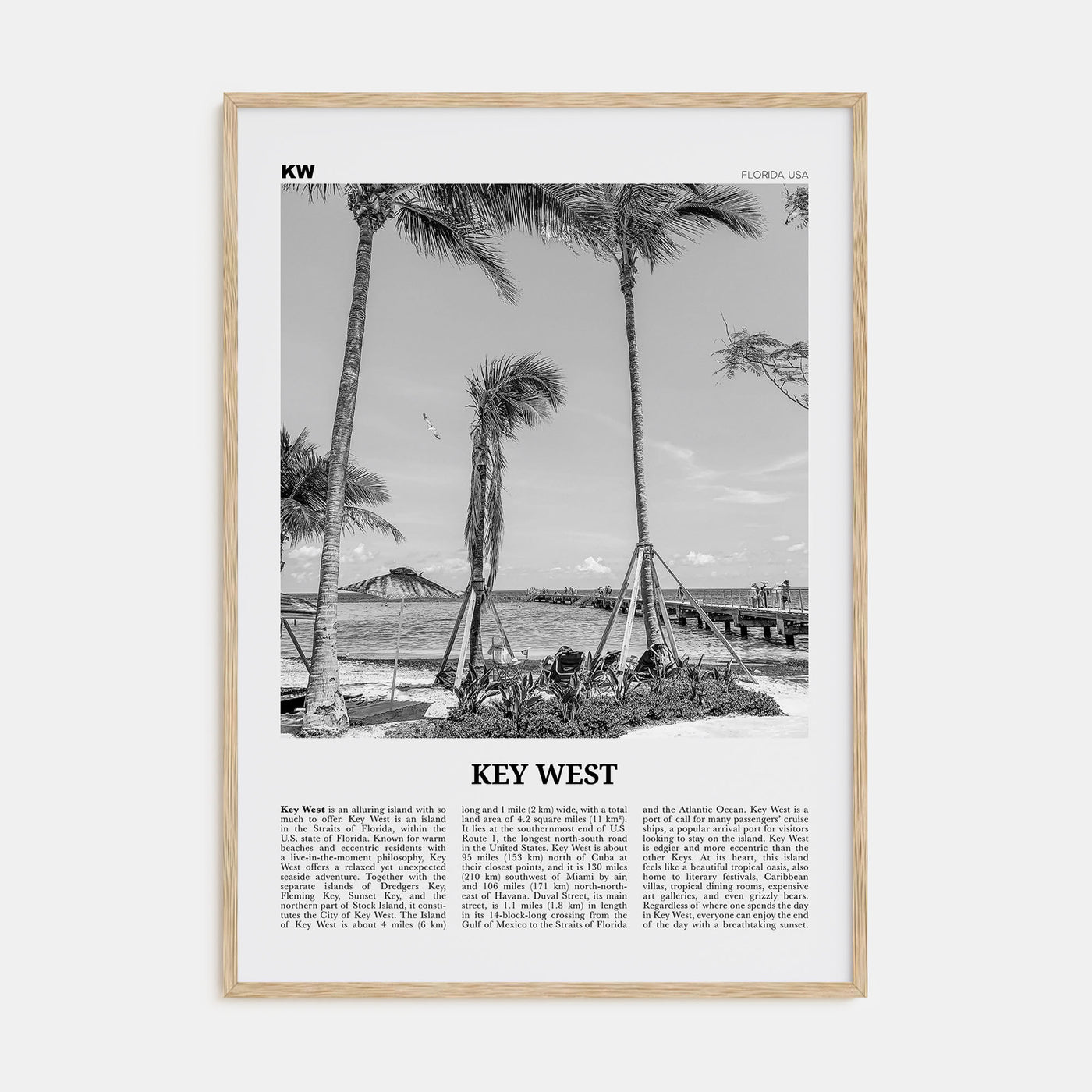 Key West Travel B&W No 1 Poster