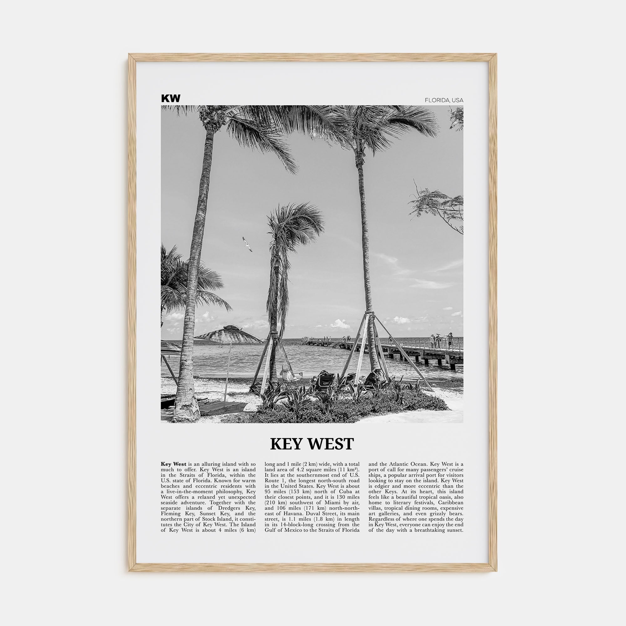 Key West Travel B&W No 1 Poster
