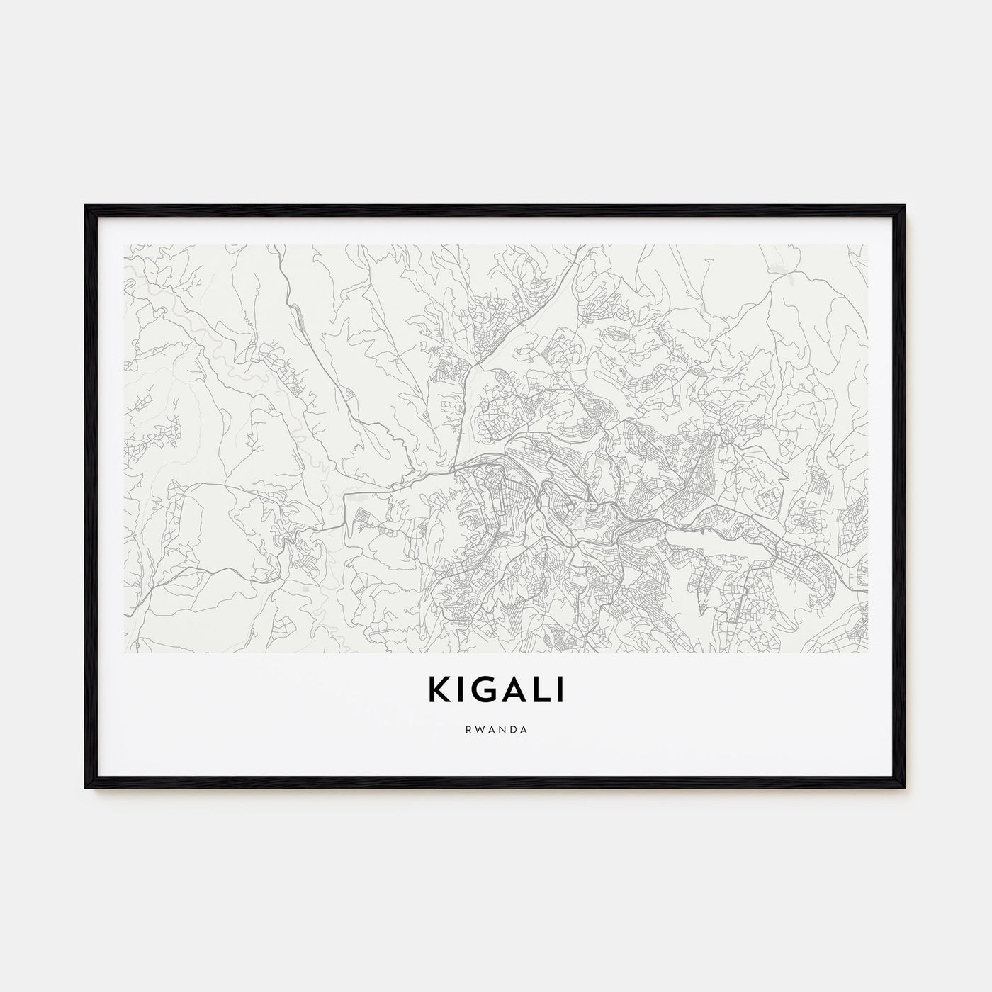 Kigali Map Landscape Poster