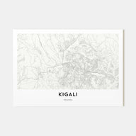 Kigali Map Landscape Poster