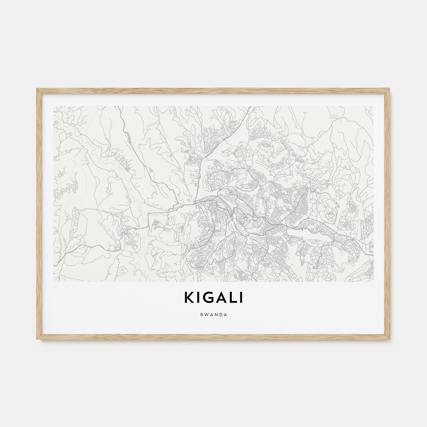 Kigali Map Landscape Poster