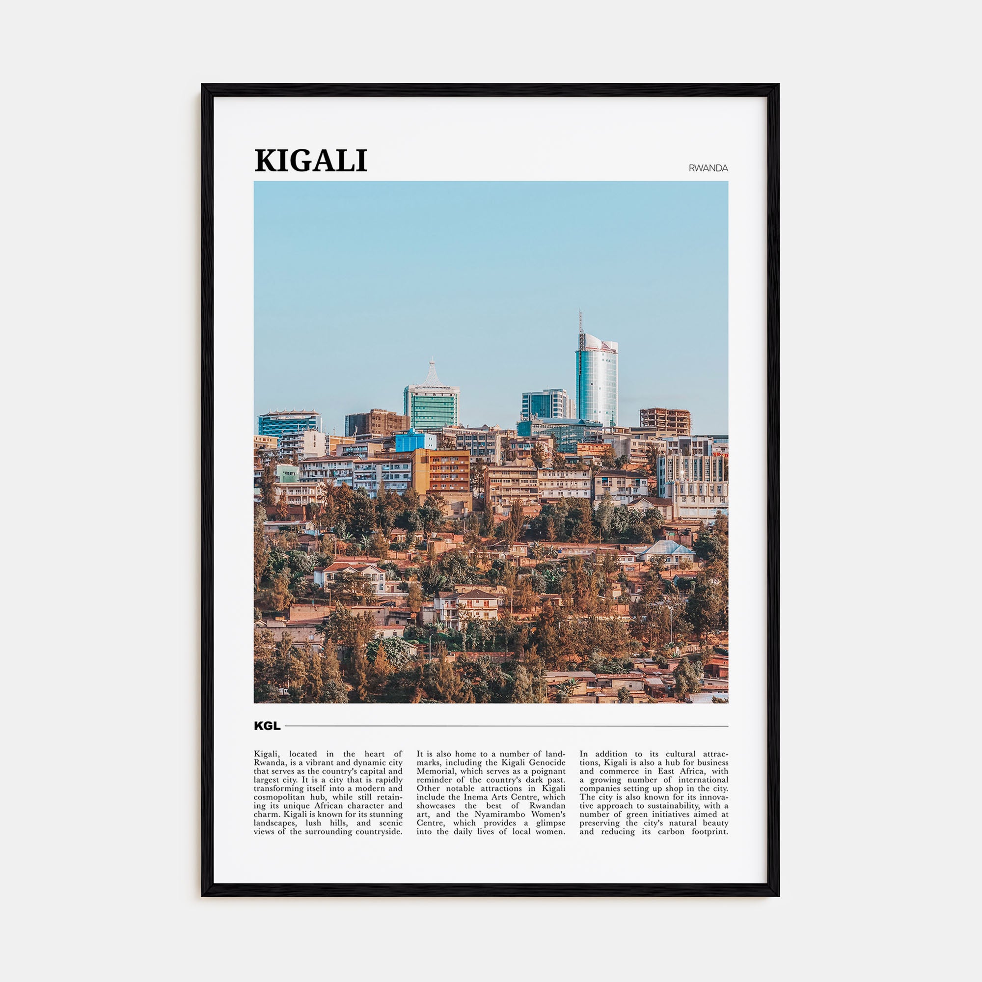 Kigali Travel Color Poster