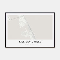 Kill Devil Hills Map Landscape Poster