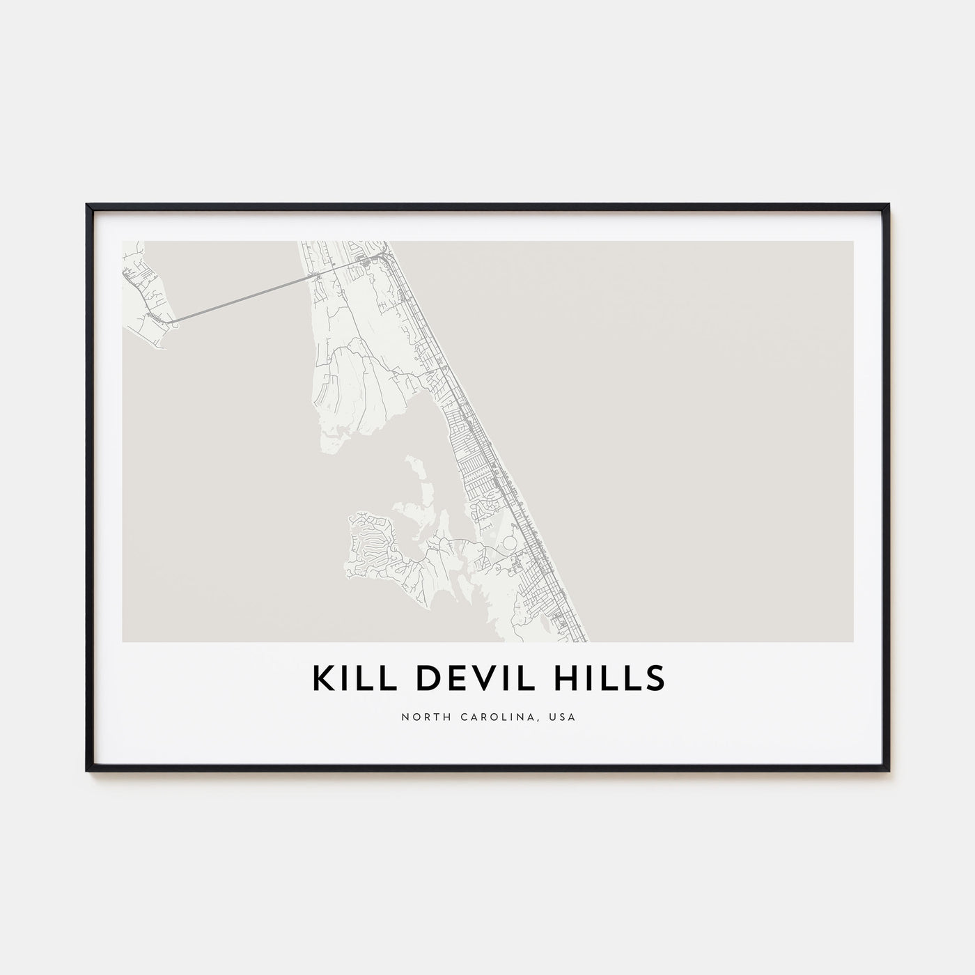 Kill Devil Hills Map Landscape Poster