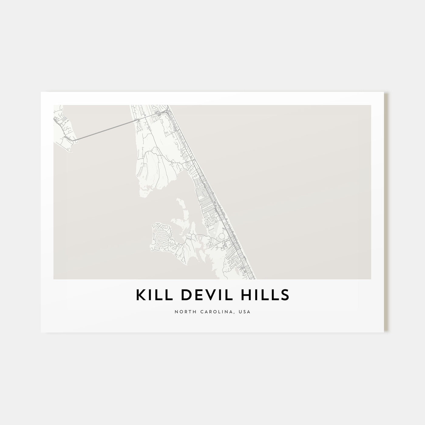 Kill Devil Hills Map Landscape Poster