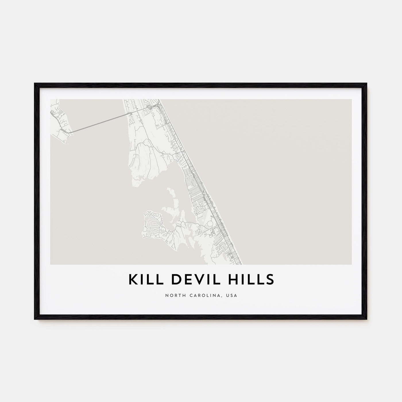 Kill Devil Hills Map Landscape Poster