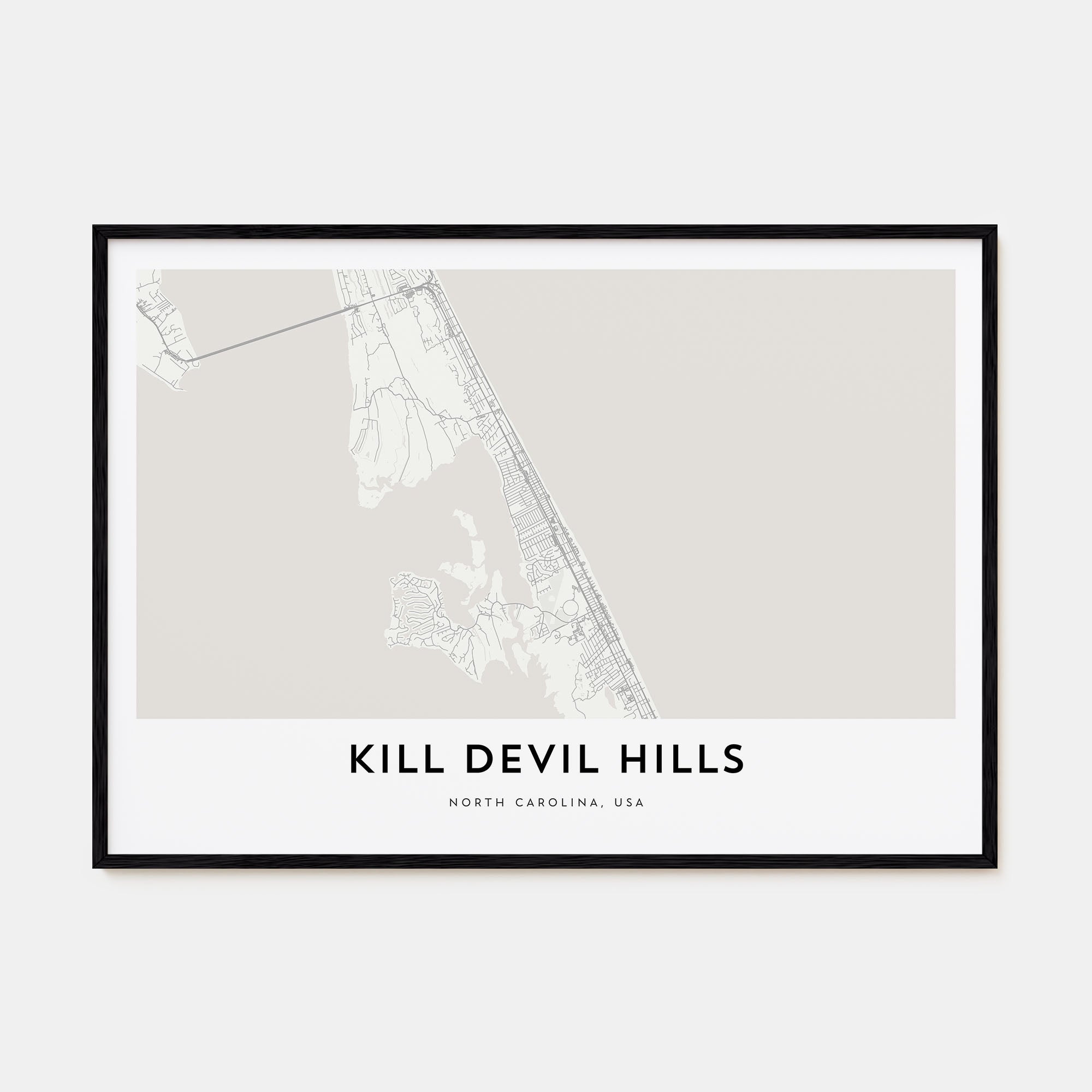 Kill Devil Hills Map Landscape Poster