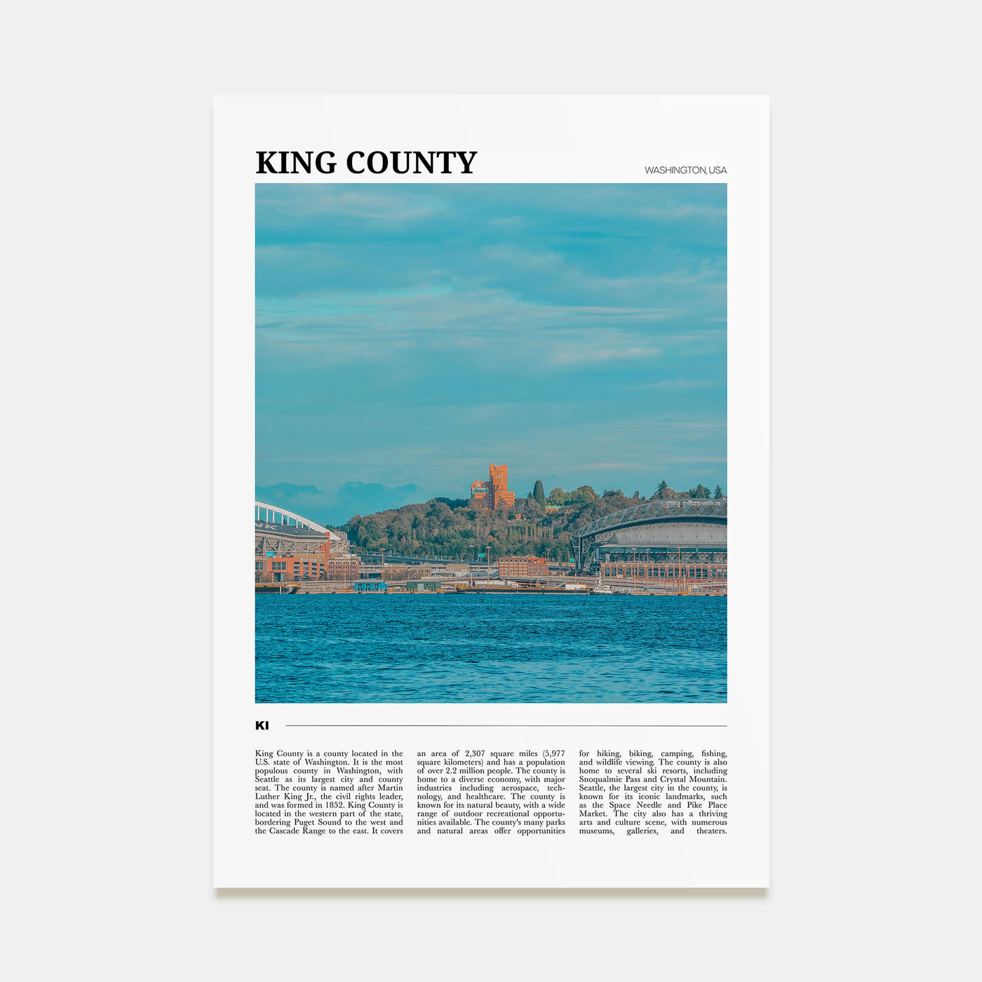 King County Travel Color Poster