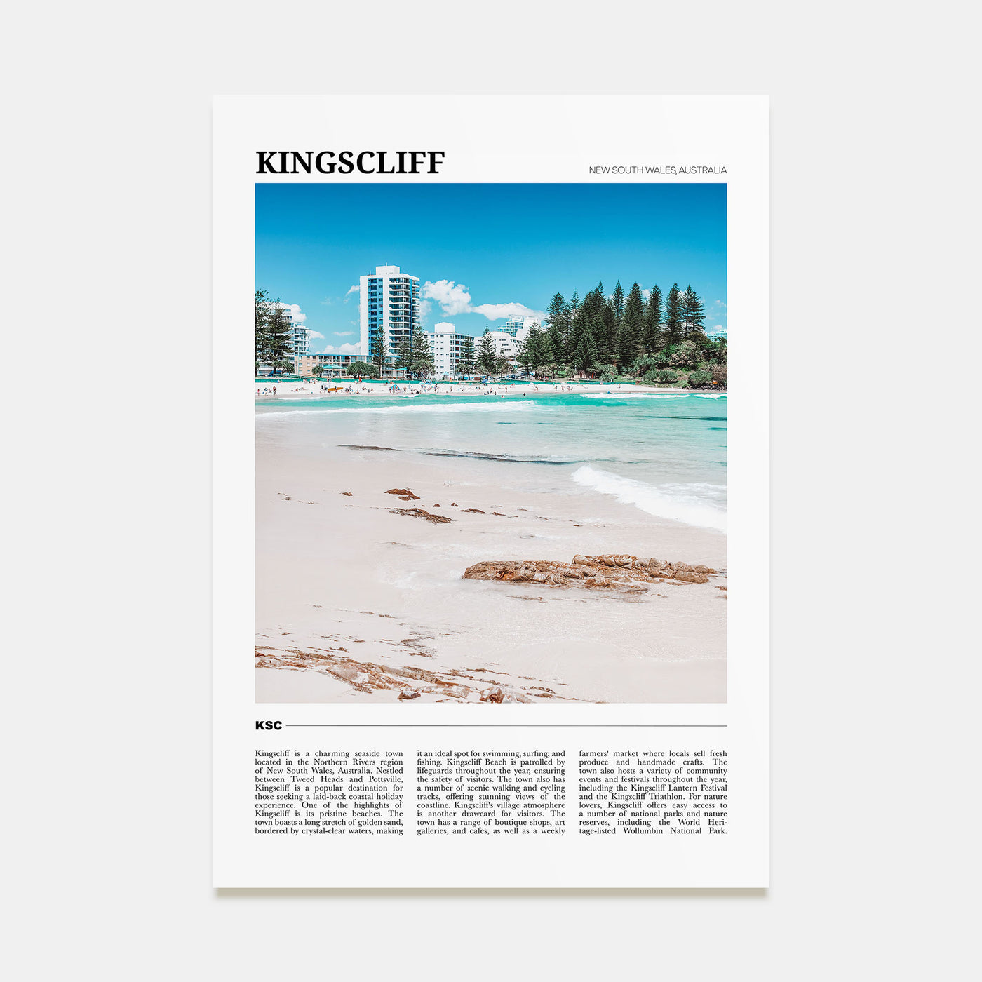 Kingscliff Travel Color Poster