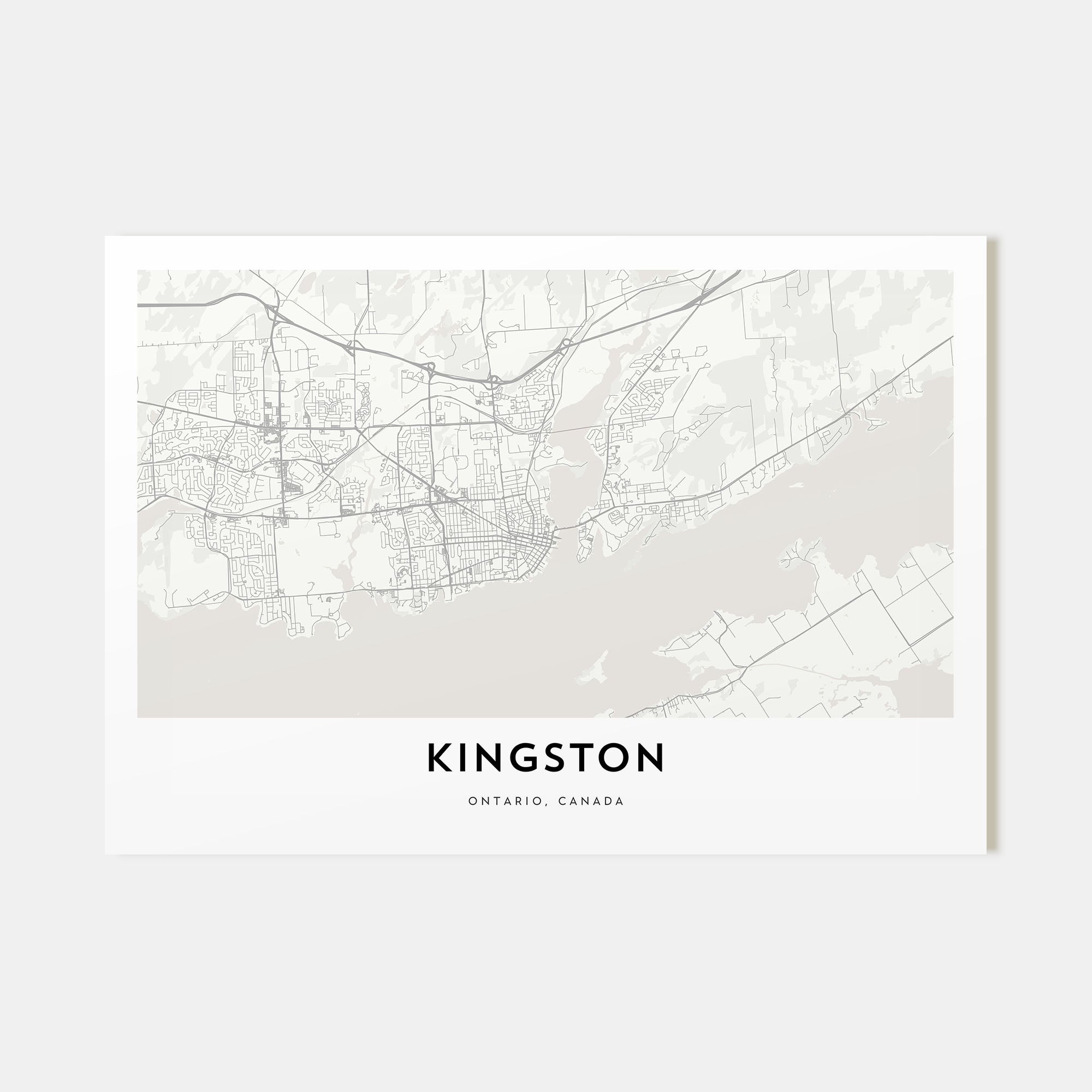Kingston, Canada Map Landscape Poster