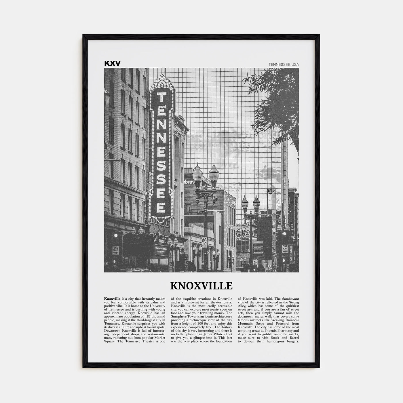 Knoxville Travel B&W No 1 Poster