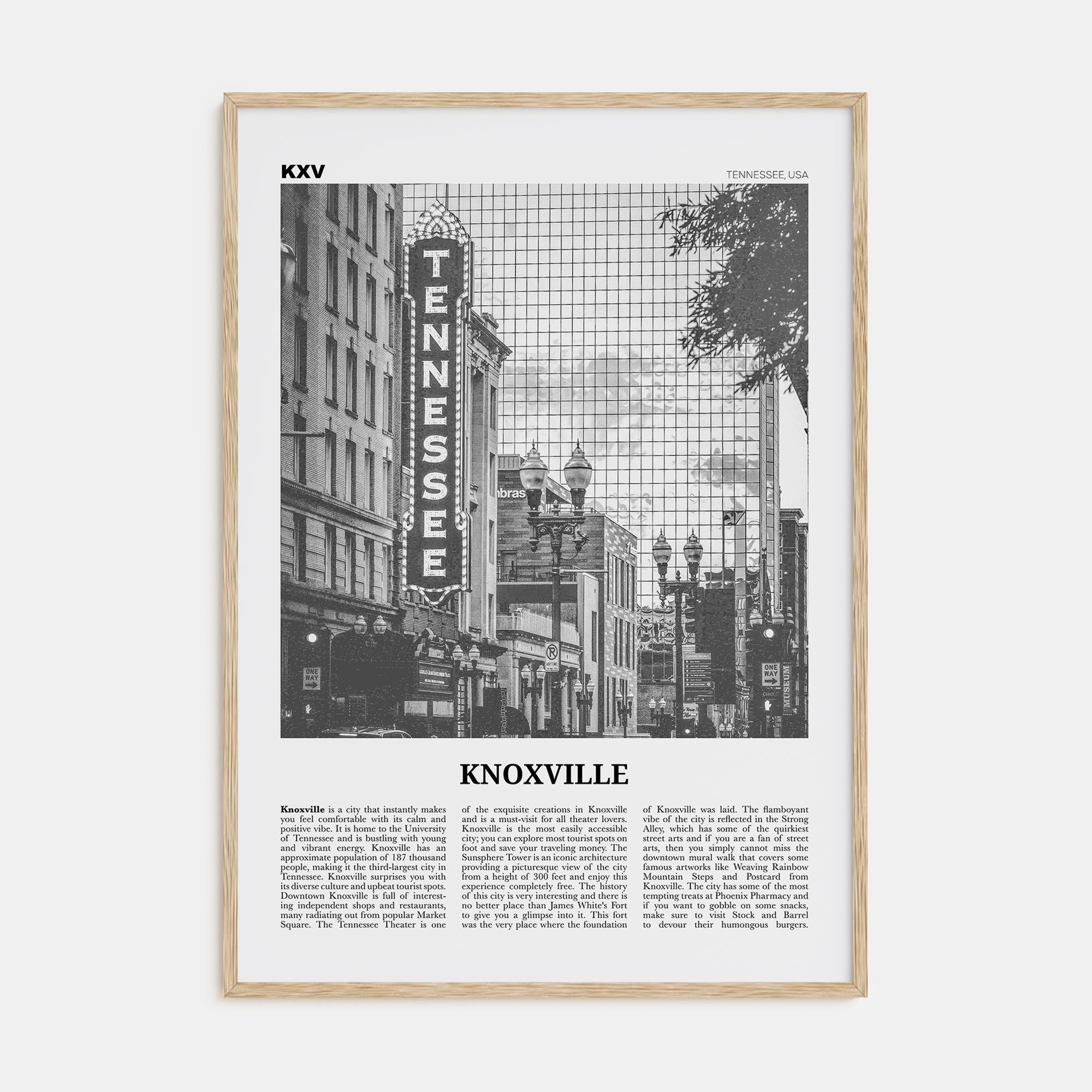 Knoxville Travel B&W No 1 Poster