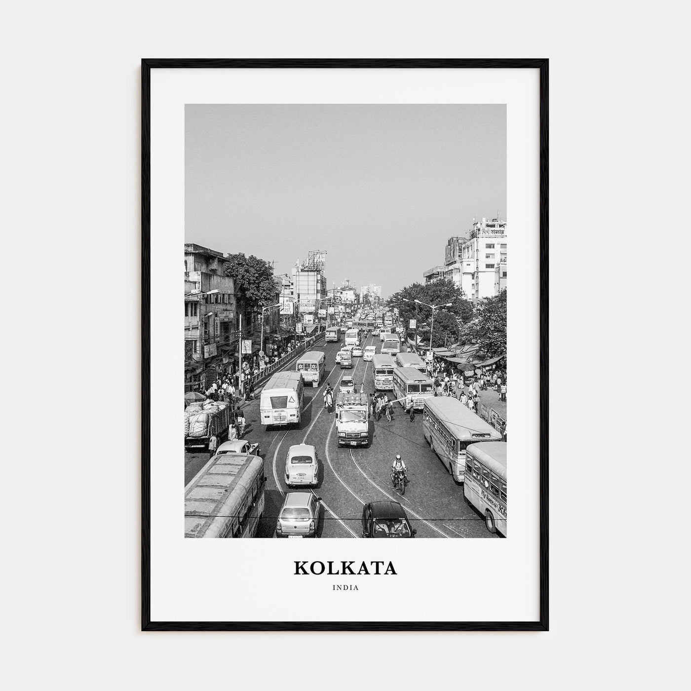 Kolkata Portrait B&W Poster