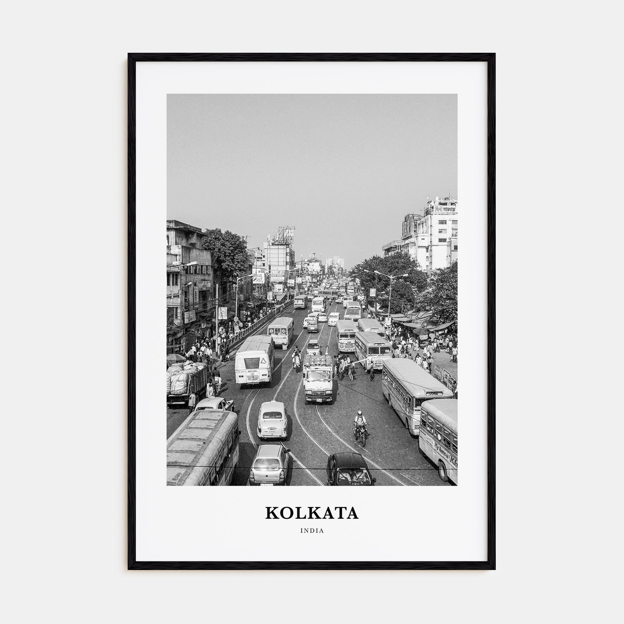 Kolkata Portrait B&W Poster