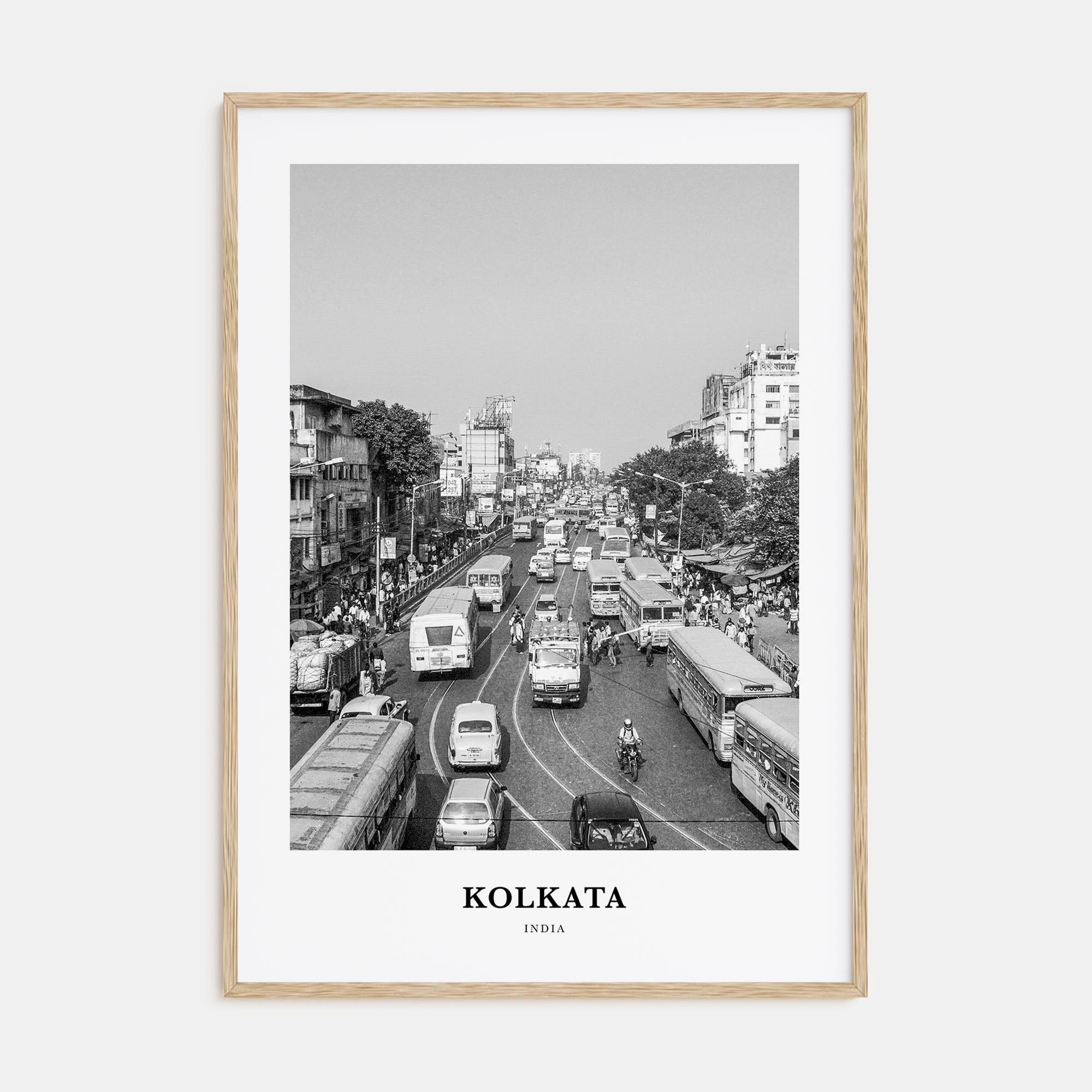 Kolkata Portrait B&W Poster
