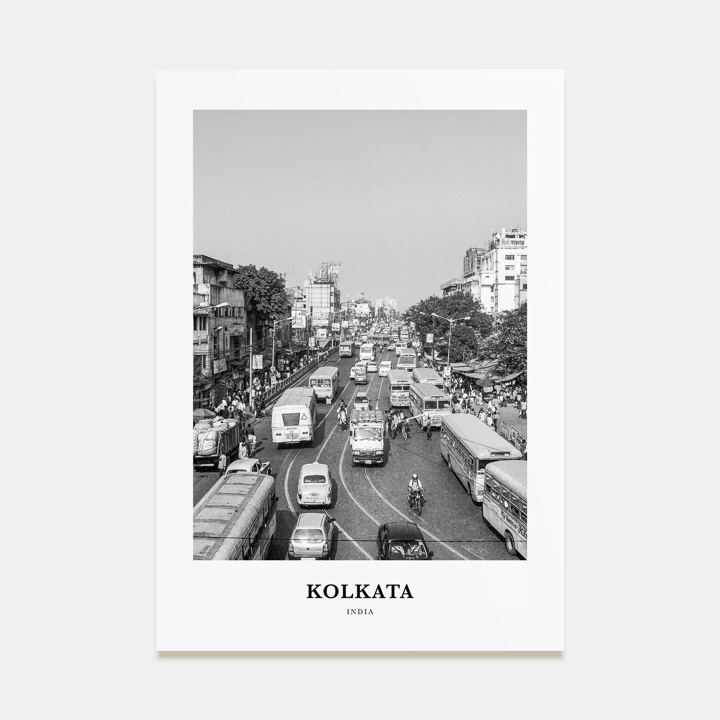 Kolkata Portrait B&W Poster